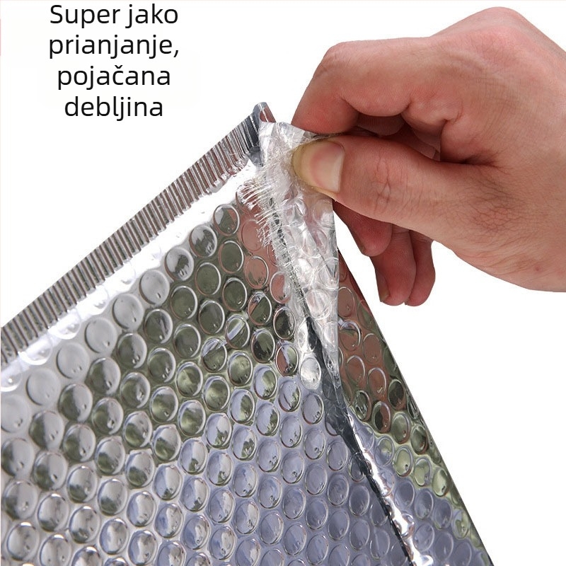 Srebrna kovertna vrećica s bublicama od laminiranog aluminijskog filma, deblja, otporna na udarce, samouzatvarajuća za logističko pakiranje