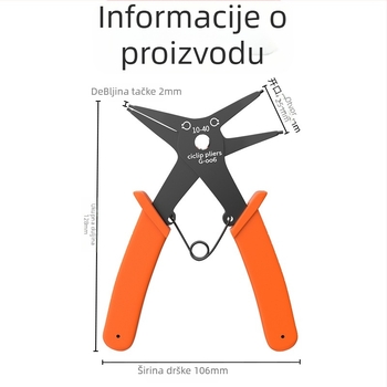 Maibu klešta za circlip – dvostruka namjena, unutarnji i vanjski prstenovi, glava 25 mm, kut glave 45°, težina 108 g, jedan alat, dugotrajna elastičnost