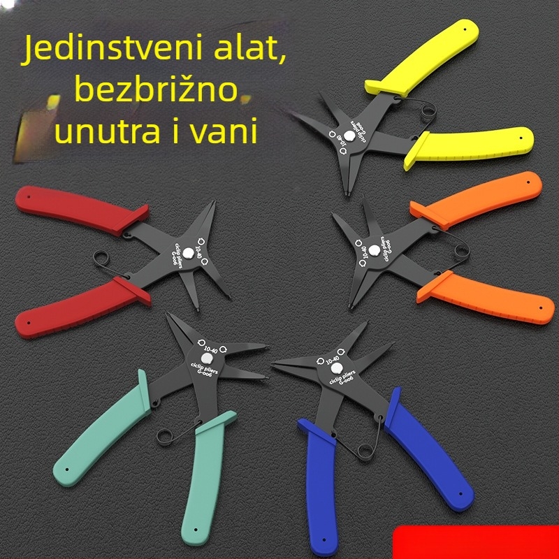 Maibu klešta za circlip – dvostruka namjena, unutarnji i vanjski prstenovi, glava 25 mm, kut glave 45°, težina 108 g, jedan alat, dugotrajna elastičnost