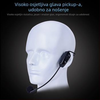 XYD02 UHF bežični headset mikrofon, sa superkardioidnim uzorkom, ugrađena baterija 300–500 mAh, trajanje baterije 3–6 sati