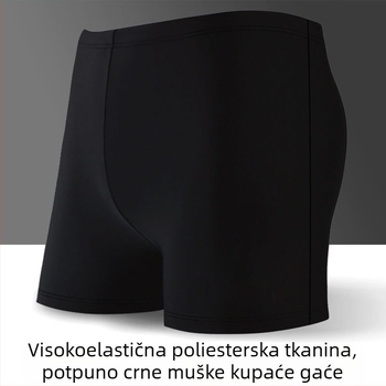 Muške crne kupaće hlače, brzo sušeće, kratkog kroja