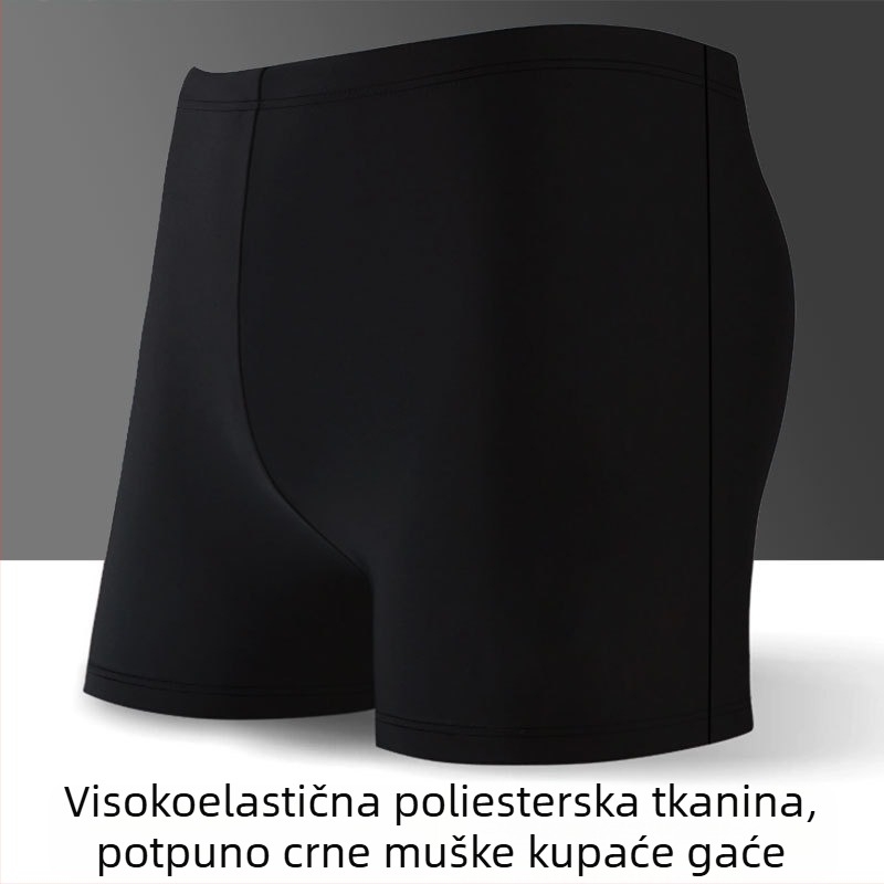 Muške crne kupaće hlače, brzo sušeće, kratkog kroja