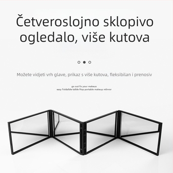 Sa Qi ogledalo za šminku s ABS okvirom i srebrnim ogledalom, bez električne energije