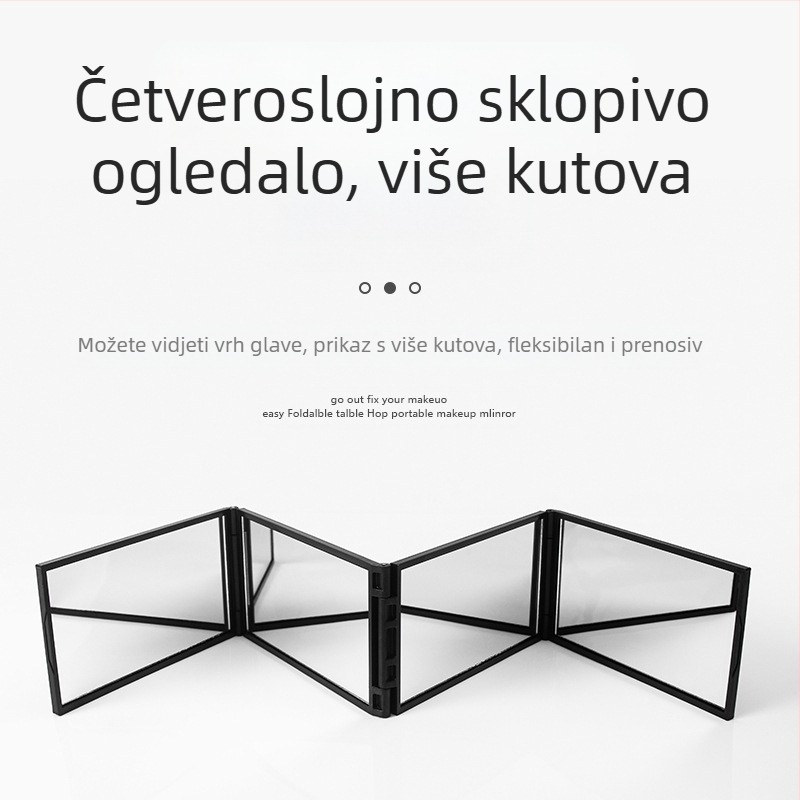 Sa Qi ogledalo za šminku s ABS okvirom i srebrnim ogledalom, bez električne energije