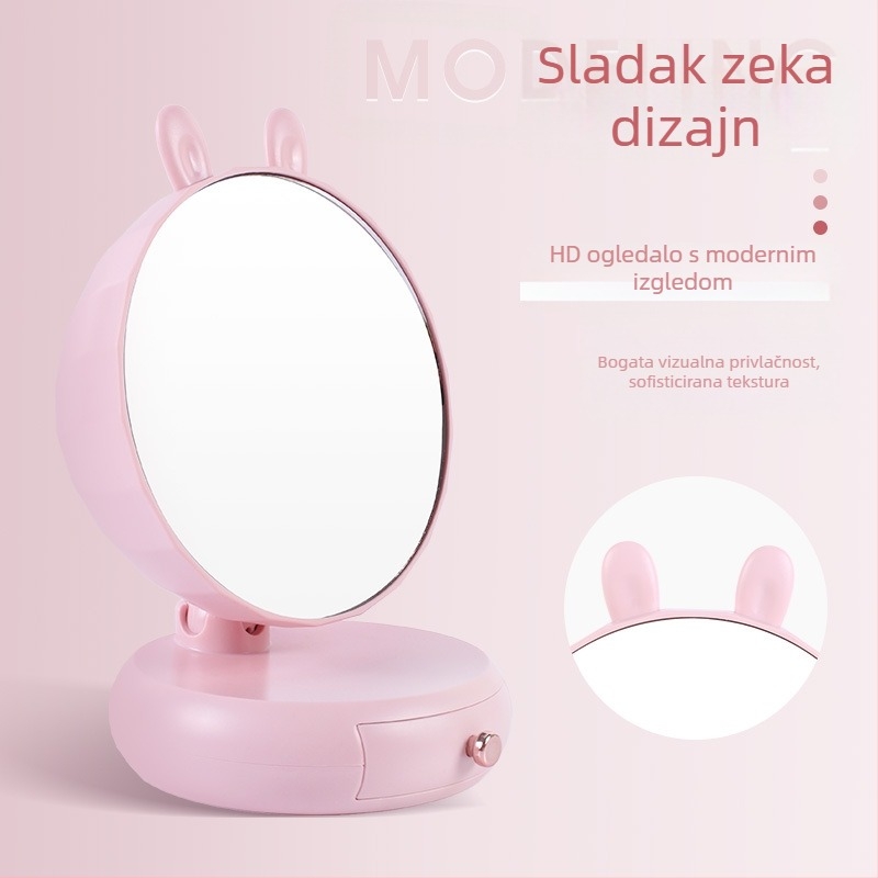 Fox stolno ogledalo s ABS okvirom i aluminijskim zrcalom, bez napajanja, za spavaću sobu