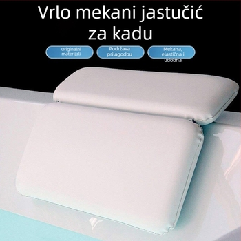 Pravokutni PVC jastučić za kupanje sa usisnom čašicom, vodootporan i neklizajući, vratna potpora, napuhujući jastuk