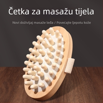 Drveni meridijanski masažer tijela s kuglastom glavom za masažu leđa — Nanxi; Materijal: Hemu; Kategorija: Air cushion comb; Ciljana skupina: obični korisnici