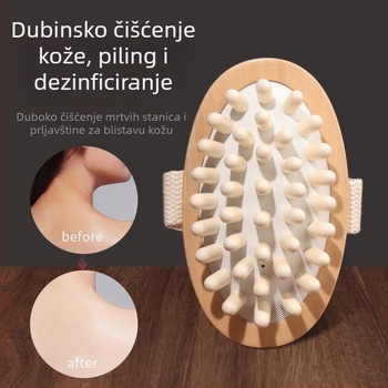 Drveni meridijanski masažer tijela s kuglastom glavom za masažu leđa — Nanxi; Materijal: Hemu; Kategorija: Air cushion comb; Ciljana skupina: obični korisnici