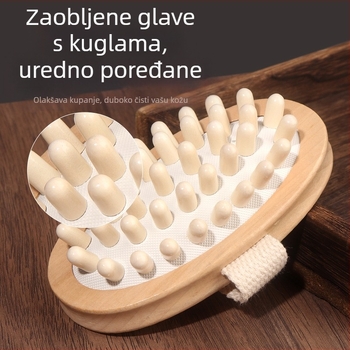 Drveni meridijanski masažer tijela s kuglastom glavom za masažu leđa — Nanxi; Materijal: Hemu; Kategorija: Air cushion comb; Ciljana skupina: obični korisnici