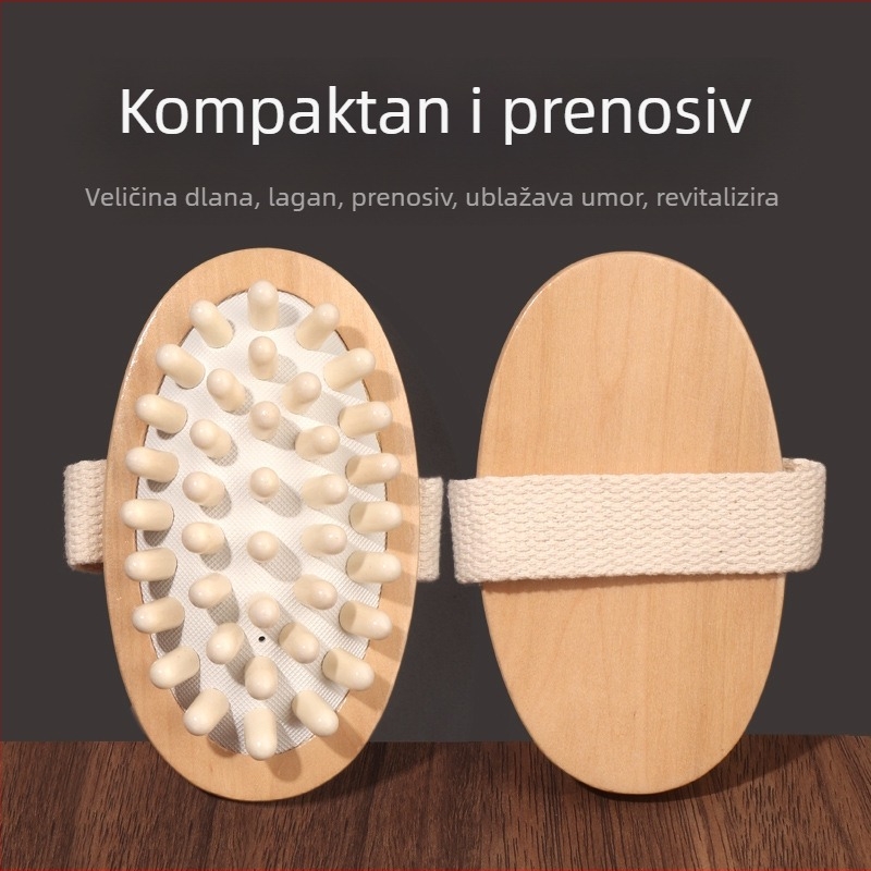 Drveni meridijanski masažer tijela s kuglastom glavom za masažu leđa — Nanxi; Materijal: Hemu; Kategorija: Air cushion comb; Ciljana skupina: obični korisnici