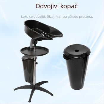 Prijenosna sjedala posuda za pranje kose, za kućnu ili salon upotrebu, lagana, od PP-a, pogodna za trudnice i starije osobe