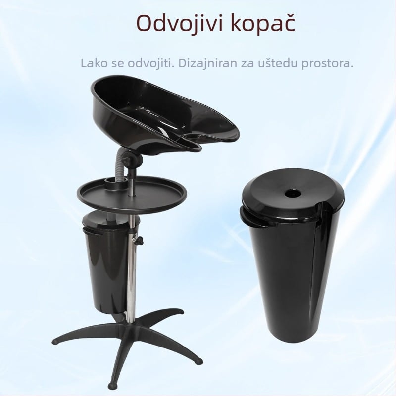 Prijenosna sjedala posuda za pranje kose, za kućnu ili salon upotrebu, lagana, od PP-a, pogodna za trudnice i starije osobe