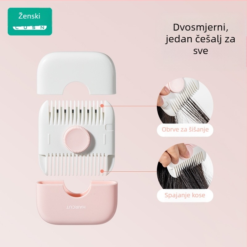 Dječji 2-u-1 trimer-češalj za kosu – oblikovanje šiški i kose, ABS i nehrđajući čelik, marka LUSN/Rushan