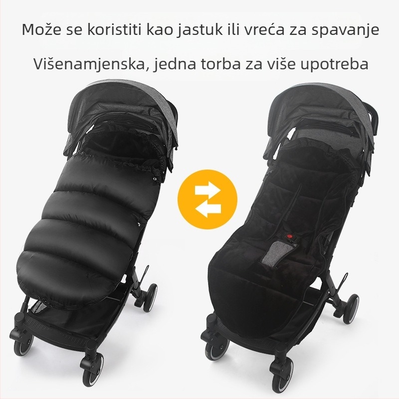 Navlaka za nožne noge za kolicu, otporna na vjetar, topla, od Oxford materijala, višenamjenski vrećica za spavanje / podmetač za kolica, za jesen/zimu