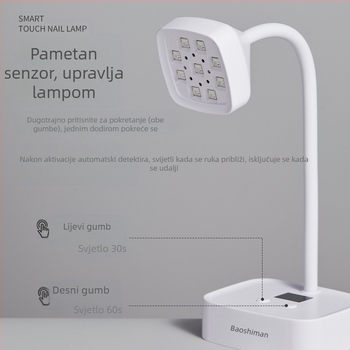 Stolna lampa za manikuru s akumulacijskim napajanjem i indukcijskim punjenjem, senzorom, 27W, model 223