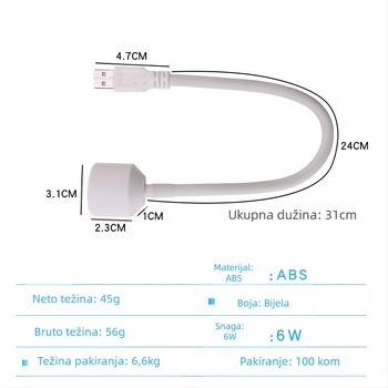Mini USB lampa za manikuru – model XZM-4, marka Other, tip OEM, pogodno za opće korisnike