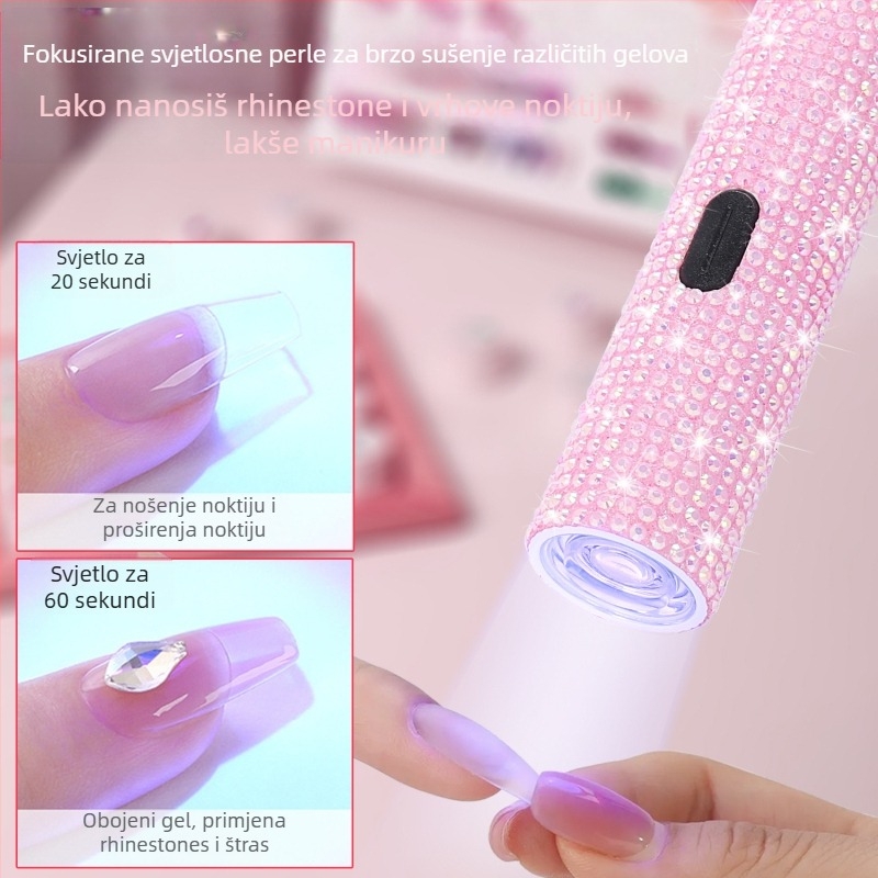 UV LED lampa za nokte gel – ručna, prijenosna, napajanje baterijama, model J10 Diamond Word Light