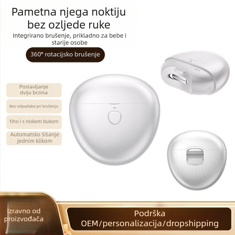 Električni kliješta za nokte s dizajnom protiv prskanja, polirka za manikuru ruku i nogu, potpuno automatska, za bebe, malu djecu i starije (Materijal: plastika + nehrđajući čelik; Pogodno za: univerzalno; Stil: kućni; Brand: Ginseng fruit)