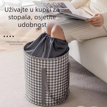 Sklopiva kada za kupanje nogu, visina do potkoljenice, s pet slojeva izolirane torbe za stopala, za putovanja