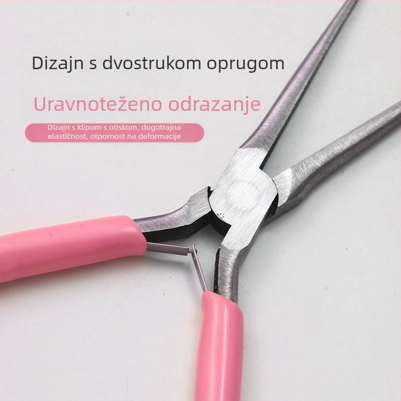 Metalni set kliješta za oblikovanje produženih noktiju s dugim špicastim krajem, alat za manikuru, 66,5 g