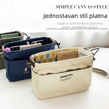 Platnena višenamjenska torba za pohranu s uzorkom slova za učenike; podstava od platna; gradski minimalistički stil; unisex