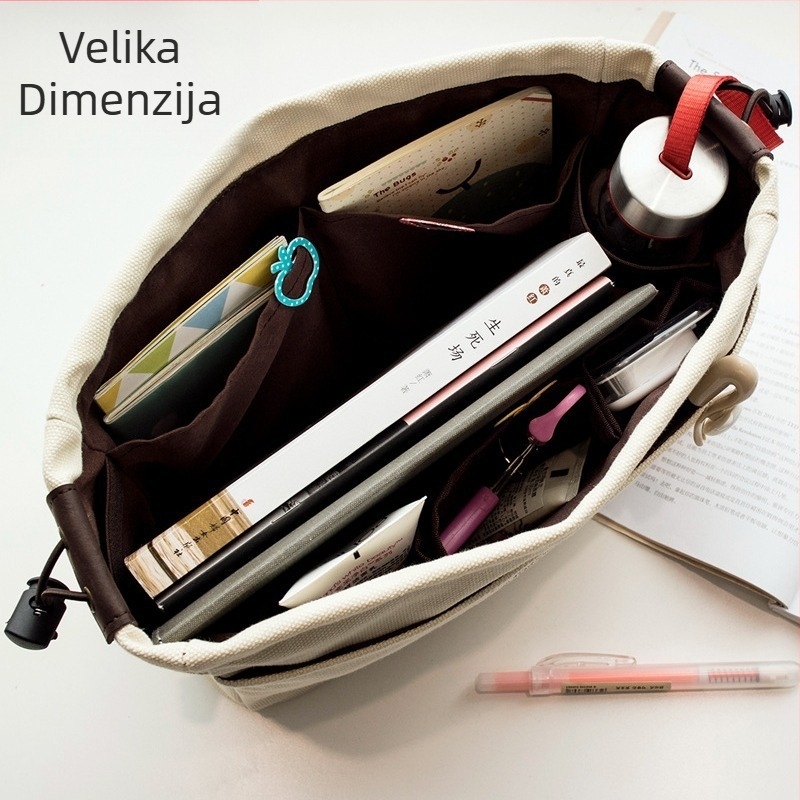 Platnena višenamjenska torba za pohranu s uzorkom slova za učenike; podstava od platna; gradski minimalistički stil; unisex