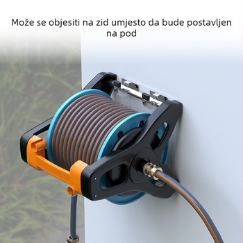 Zidni držač za crijevu za vrt s galvaniziranim metalnim okvirom; Težina: 25; Materijal: galvanizirani