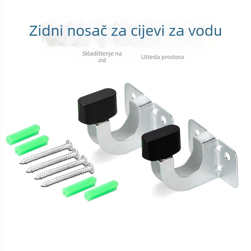 Zidni držač za crijevu za vrt s galvaniziranim metalnim okvirom; Težina: 25; Materijal: galvanizirani