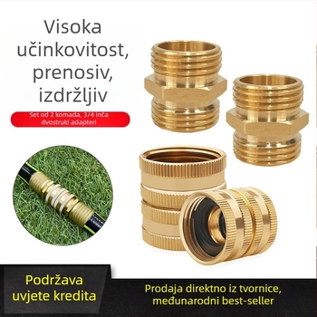 Bakarni adapter za baštenski crevo s muškim i ženskim brzim spojnicama
