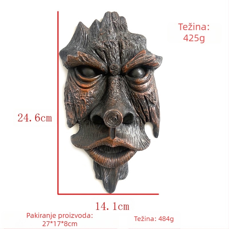 Privjesak od smole Greenman – lice drveta, vrtna dekoracija, marka: Bindian, materijal: smola, kategorija: privjesak