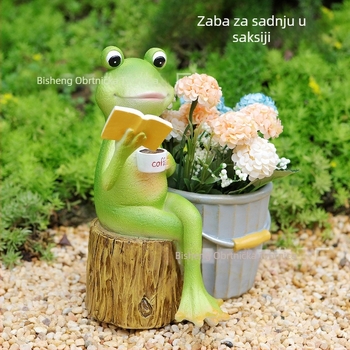 Žaba od smole — cvjetni lonac, ručna izrada, za podnu uporabu, pastoralni stil