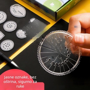 Set ravnala za djecu s šablonama za crtanje, plastika, model 65448, šifra 5dygpbkk