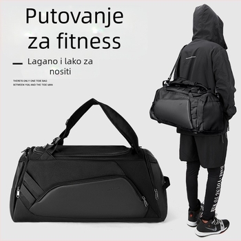 Sportska torba za putovanje i trening s odjeljakom za suho/mokro, najlon, vodootporna, kapacitet 36-55L, unisex