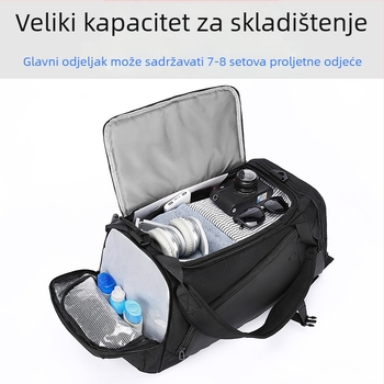 Sportska torba za putovanje i trening s odjeljakom za suho/mokro, najlon, vodootporna, kapacitet 36-55L, unisex