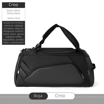 Sportska torba za putovanje i trening s odjeljakom za suho/mokro, najlon, vodootporna, kapacitet 36-55L, unisex