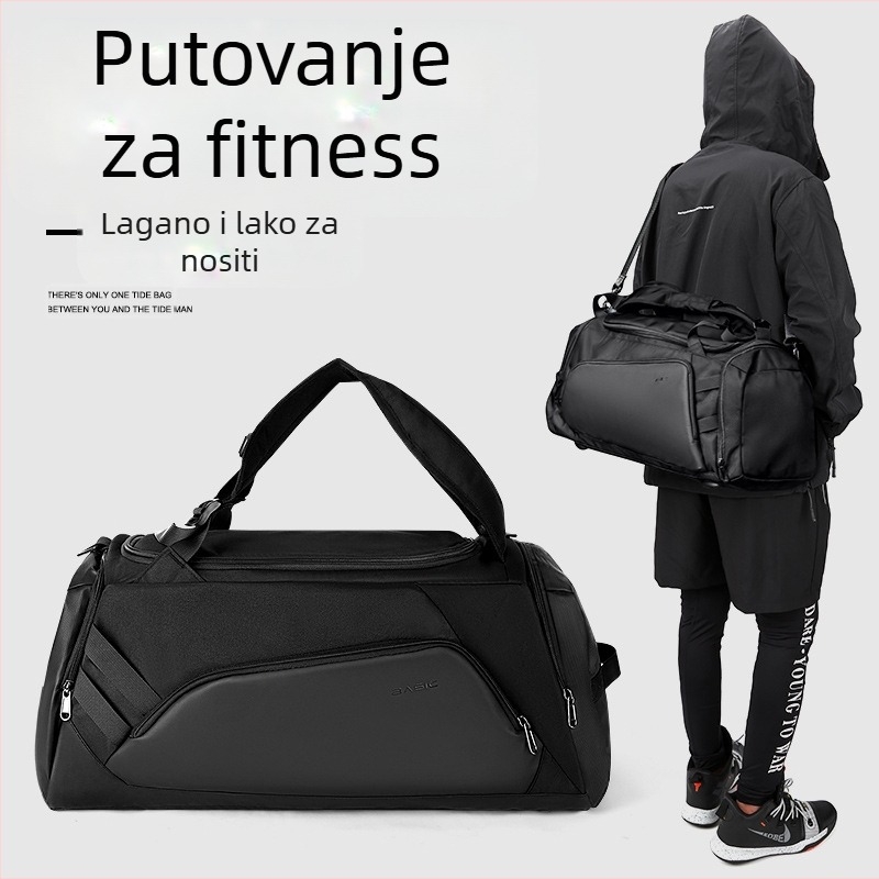 Sportska torba za putovanje i trening s odjeljakom za suho/mokro, najlon, vodootporna, kapacitet 36-55L, unisex