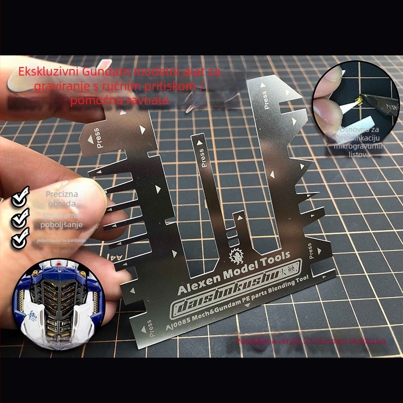 Etched Sheet Vise s pomoćnim ravnalom – Ai Liechen AJ0085 Ručno presna metalna stezna Gundam modelima