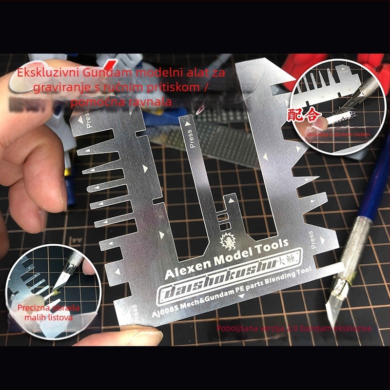 Etched Sheet Vise s pomoćnim ravnalom – Ai Liechen AJ0085 Ručno presna metalna stezna Gundam modelima