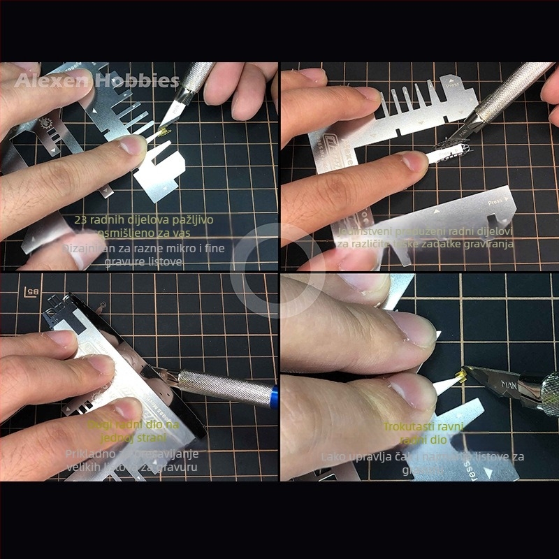 Etched Sheet Vise s pomoćnim ravnalom – Ai Liechen AJ0085 Ručno presna metalna stezna Gundam modelima