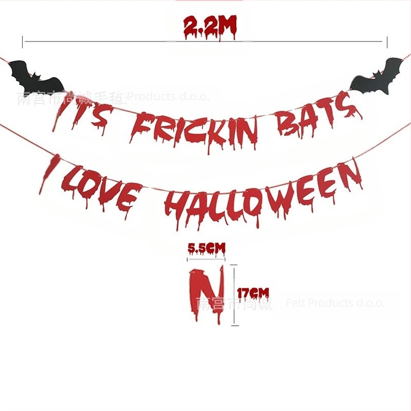 Halloween dekorativni rekviziti za uređenje prostora s papirnatim/filc trakovima i zastavicama; pogodna kao dar; za zabave i koncerte