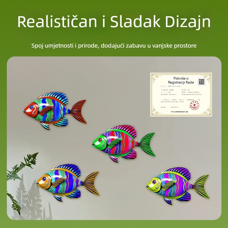 Metalni viseći ukras morskih životinja, realistična riba za akvarij, Mijia Crafts