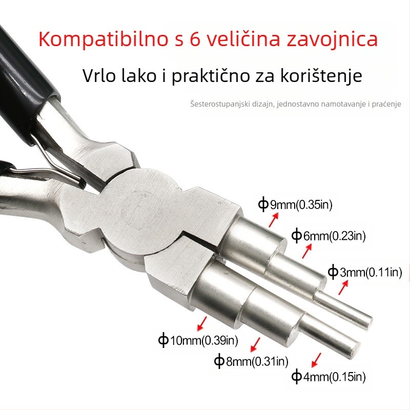 Klešta s korakom okruglog vrha za izradu nakita; šestodjelne klešta; DIY uvijanje žice i nizanje perlica