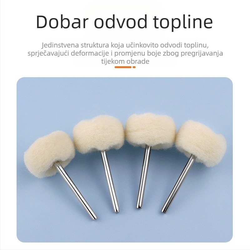 Journalists Back Velvet Brusna glava od vune s jade perlama i filcom od bora