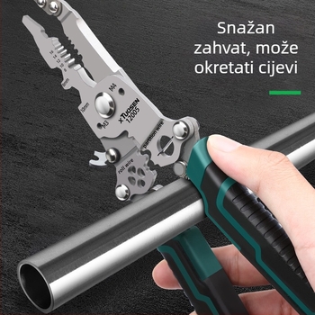 XTuosen sklopive kliješta za skidanje izolacije vodiča uz rezanje i krimpanje – oštre čeljusti, težina 0,22 kg
