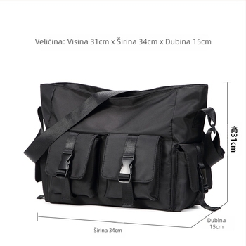 Muška crossbody torba – ulični stil, Oxford tkanina, model 2088, poliester podstava, jednobojna
