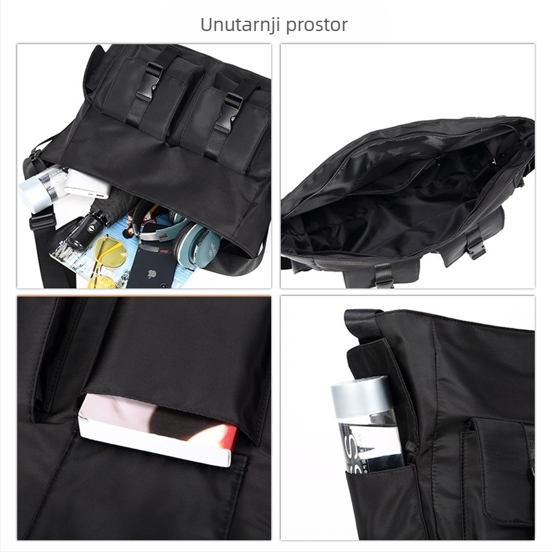 Muška crossbody torba – ulični stil, Oxford tkanina, model 2088, poliester podstava, jednobojna
