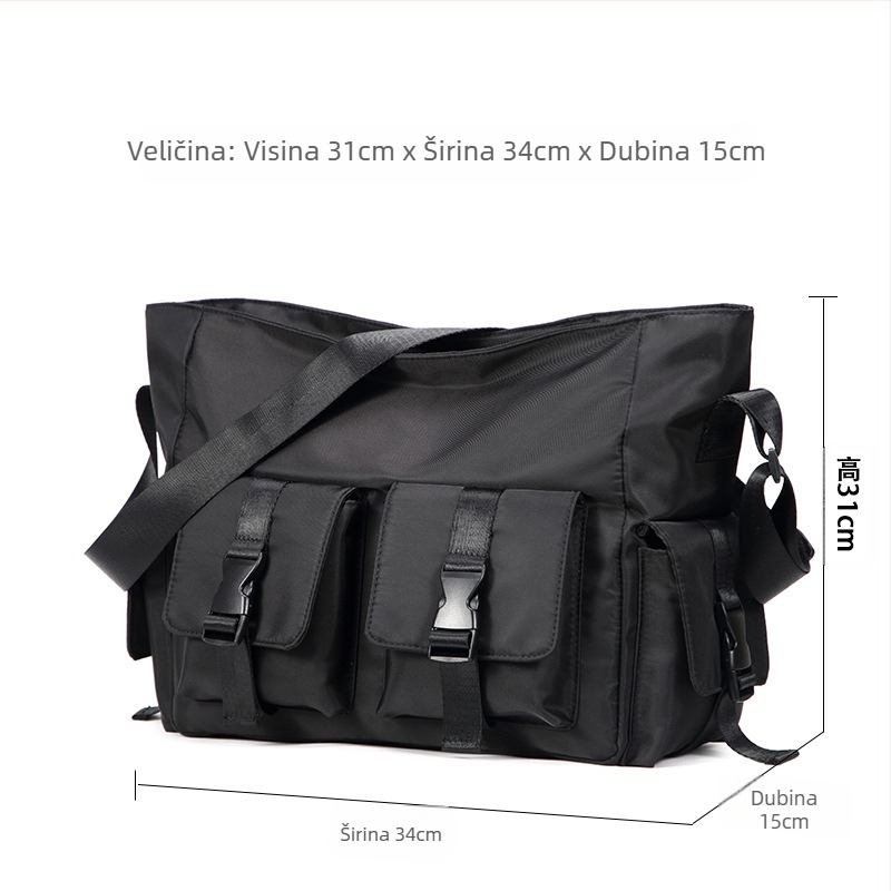 Muška crossbody torba – ulični stil, Oxford tkanina, model 2088, poliester podstava, jednobojna