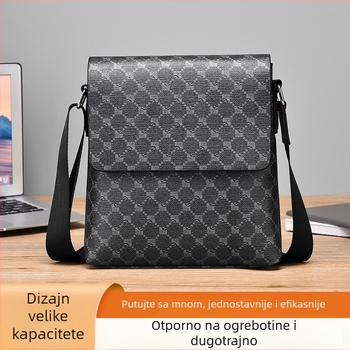 Muška torba preko ramena od PU kože, vodootporna, stil poslovnog putovanja, podstava: poliester (PU koža; vodootporna; stil poslovnog putovanja; podstava: poliester)