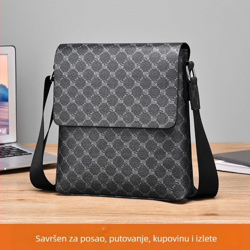 Muška torba preko ramena od PU kože, vodootporna, stil poslovnog putovanja, podstava: poliester (PU koža; vodootporna; stil poslovnog putovanja; podstava: poliester)