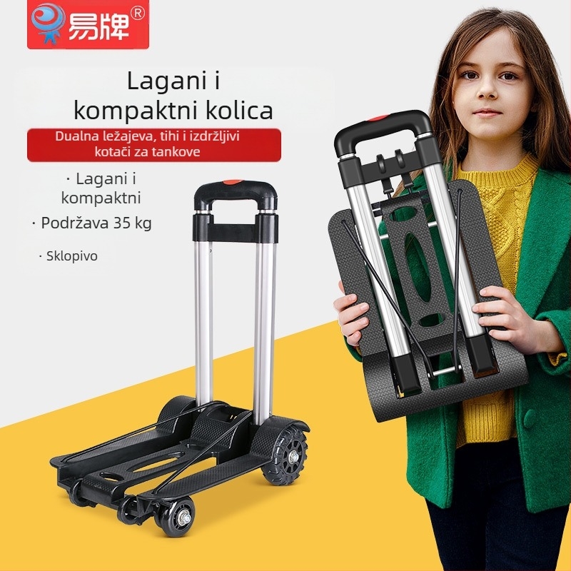 Četverokotažni kolica; sklopiva i prijenosna; konstrukcija od aluminijske legure/plastike; maksimalna nosivost 40 kg; Easy Card